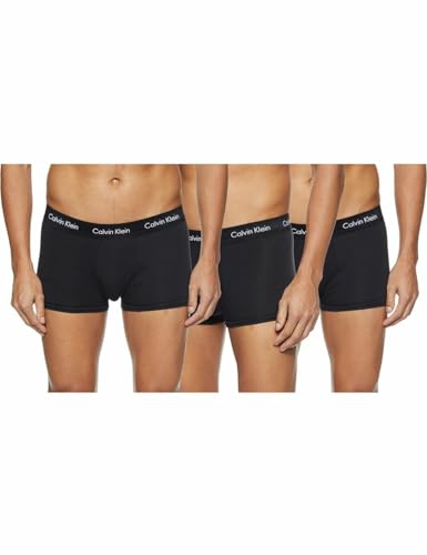 Calvin Klein Herren 3er Pack Boxershorts Low Rise Trunks Unterwäsche, Schwarz (Black W Black Wb), XL von Calvin Klein
