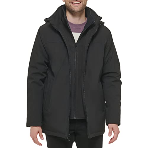 Calvin Klein Herren Performance Softshelljacke mit Kapuze und Latz Jacke, tiefschwarz, X-Large von Calvin Klein