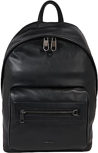 Calvin Klein Herren Rucksack aus Recyceltem Kunstleder, Schwarz (Ck Black Smooth), Onesize von Calvin Klein