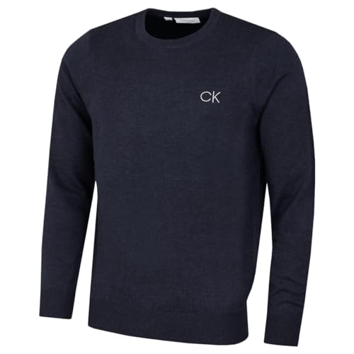 Calvin Klein Herren Rundhals Tour Pullover - Navy Marl - M von Calvin Klein