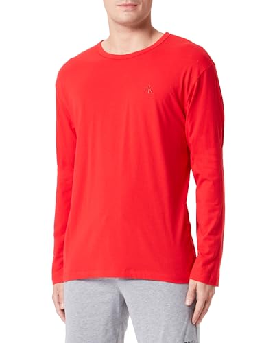 Calvin Klein Herren L/S Crew Neck 000NM2525E Langarm T-Shirts, Rot (Rouge), XL von Calvin Klein