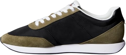 Calvin Klein Herren Runner Sneaker Retro Mix mit Logo, Mehrfarbig (Black/Capers/Bright White), 42 von Calvin Klein