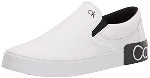Calvin Klein Herren Ryor Sneaker, Weiße Leinwand 115, 42.5 EU von Calvin Klein