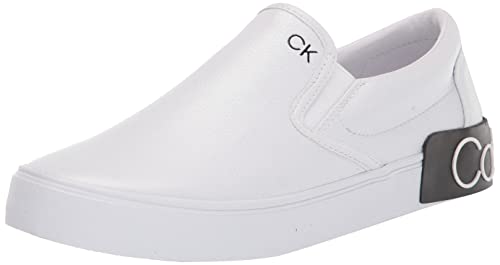Calvin Klein Herren Ryor Sneaker, Weißes getrommeltes Leder 143, 42 EU von Calvin Klein