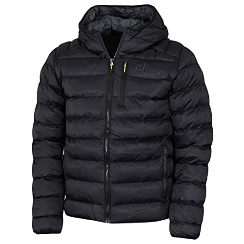 Calvin Klein Herren San Gabriel gewebt Jacquard Jacke - Schwarz/Lime - XXL von Calvin Klein