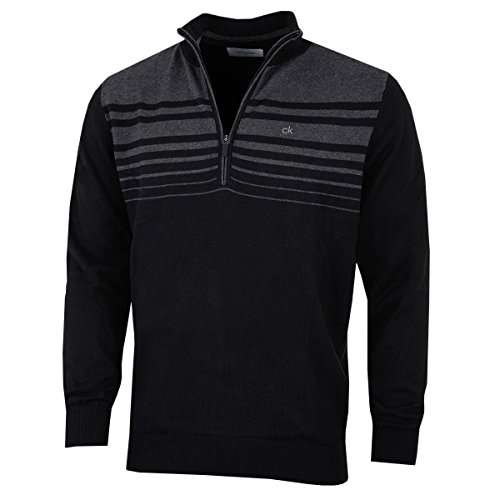 Calvin Klein Herren Schnelle 1/2 Zip Pullover - Blk/Cha - XXL von Calvin Klein