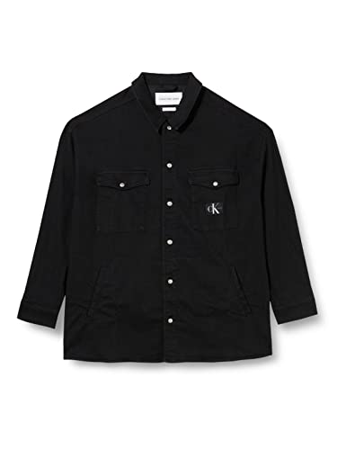 Calvin Klein Jeans Herren Shirt Utility Jacket Plus J30J321279 Freizeithemden, Denim (Denim Rinse), XXL von Calvin Klein