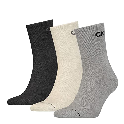 Calvin Klein Herren Short sock Calvin Klein Men's Quarter Socks 3 Pack, mid grey melange, Einheitsgröße von Calvin Klein