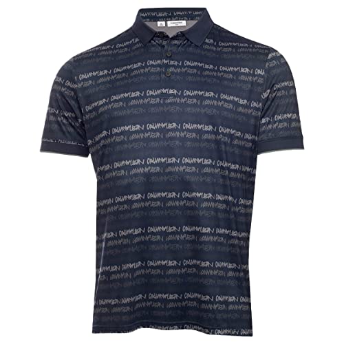 Calvin Klein Herren Signature Feuchtigkeitsdochtes Golfpolo - Marine - L von Calvin Klein