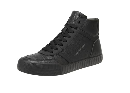 Calvin Klein Herren Skater Vulc MID LTH YM0YM00809 Vulkanisierte Sneaker, Schwarz (Triple Black), 42 EU von Calvin Klein