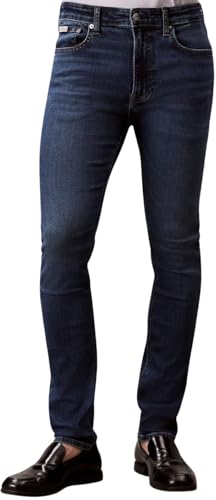 Calvin Klein Herren Skinny Regen Lv04Rb720G Jeans, Blue (Oil Slick), 34 W/32 L von Calvin Klein