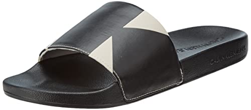 Calvin Klein Jeans Herren Badeschuhe Badelatschen, Mehrfarbig (Black/Eggshell), 41 von Calvin Klein Jeans