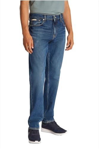 Calvin Klein Herren Slim Straight J30J327166 Schmal, Denim (Denim Medium), 32W / 34L von Calvin Klein