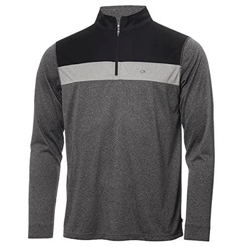 Calvin Klein Herren Smith River 1/4 Zip Golf Pullover - Charcoal Marl - L von Calvin Klein