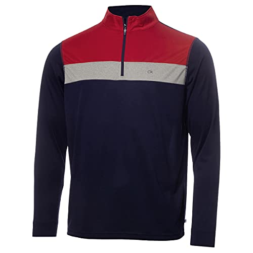 Calvin Klein Herren Smith River 1/4 Zip Golf Pullover - Marine - M von Calvin Klein