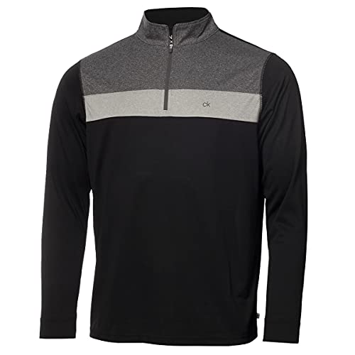 Calvin Klein Herren Smith River 1/4 Zip Golf Pullover - Schwarz - XXL von Calvin Klein