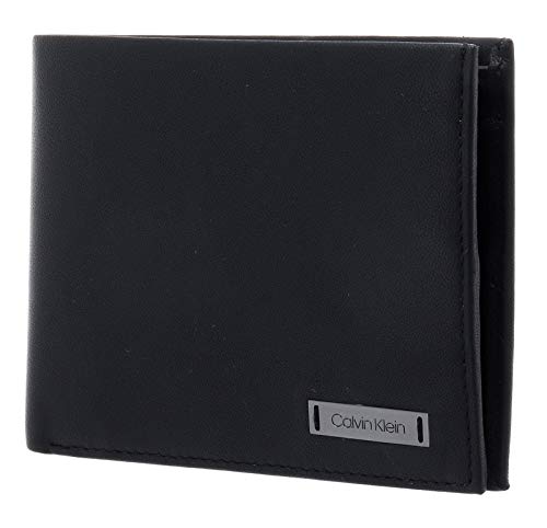 Calvin Klein Herren Geldbeutel Smooth W Plaque 5 CC Coin Klein, Schwarz (Black), Einheitsgröße von Calvin Klein