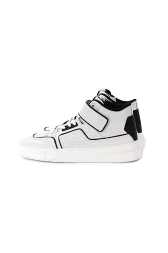 Calvin Klein Herren Sneaker Schuhe Chunky Cupsole High-Top Sneaker Lederkombination Sport Halbschuhe Uni weiß Leder Klettverschluss von Calvin Klein