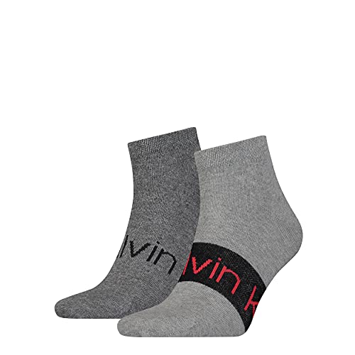 Calvin Klein Herren Sneaker Socken, Grau, 39/42 (2er Pack) von Calvin Klein