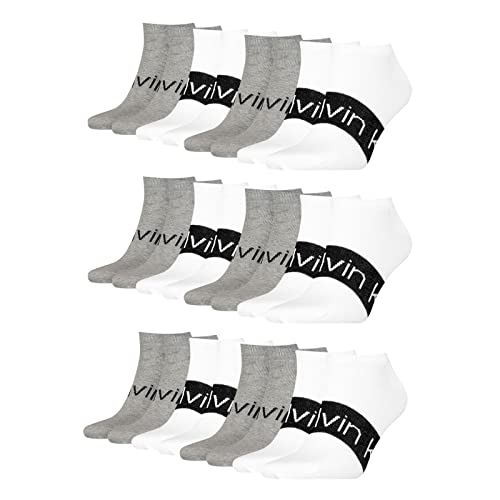 Calvin Klein Herren Sneaker Socken Men's Socks 12 Paar, Farbe:Mehrfarbig, Größe:43-46, Artikel:-001 white von Calvin Klein