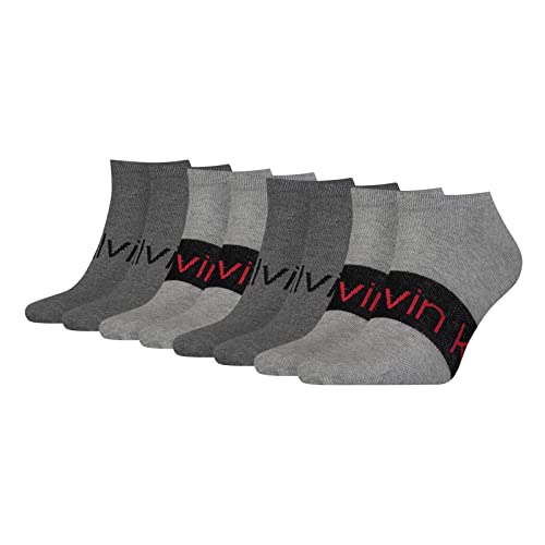 Calvin Klein Herren Sneaker Socken Men's Socks 4 Paar, Farbe:Grau, Größe:39-42, Artikel:-003 mid grey melange von Calvin Klein