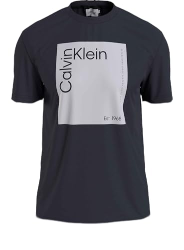 Calvin Klein Herren Square Logo K10K112503 Kurzarm T-Shirts, Blau (Night Sky), S von Calvin Klein