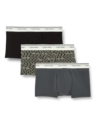 Calvin Klein Herren 3Pk 000Np2765A Low Rise Trunk, Blue (Turbulence/CK CK Logo_Black/ Black), M von Calvin Klein