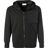 Calvin Klein Herren Sweatjacke schwarz Mikrofaser unifarben von Calvin Klein