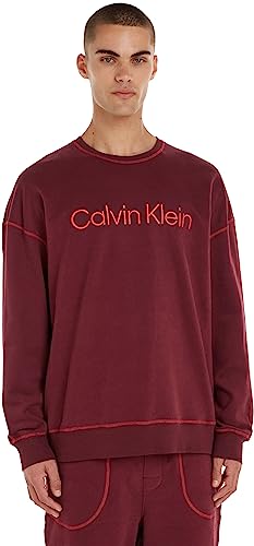 Calvin Klein Herren Sweatshirt L/S Baumwolle, Rot (Tawny Port), S von Calvin Klein
