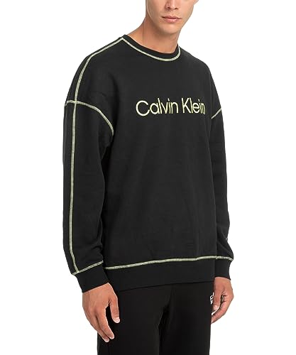 Calvin Klein Herren Sweatshirt L/S Baumwolle, Schwarz (Black), L von Calvin Klein