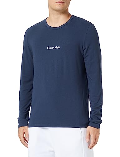 Calvin Klein Herren Sweatshirt L/S Crew Neck ohne Kapuze, Blau (Blueberry), S von Calvin Klein