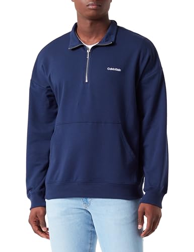 Calvin Klein Herren Sweatshirt ohne Kapuze, Blau (Blue Shadow), L von Calvin Klein