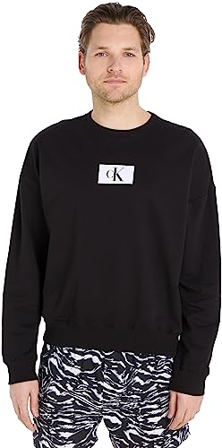 Calvin Klein Herren Sweatshirt ohne Kapuze, Schwarz (Black), XL von Calvin Klein