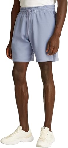 Calvin Klein Herren Sweatshorts Logo Tape Relaxed Fit, Blau (Tempest), XS von Calvin Klein