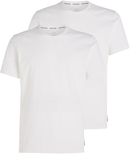 Calvin Klein Herren T-Shirts Kurzarm Crew Neck Rundhalsausschnitt, Weiß (White), S von Calvin Klein