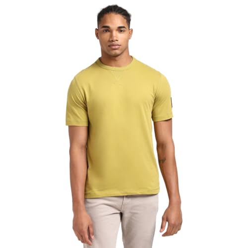 Calvin Klein Herren T-Shirt Kurzarm Badge Regular Rundhalsausschnitt, Grün (Willow), XXS von Calvin Klein
