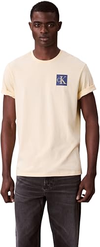 Calvin Klein Herren T-Shirt Kurzarm Gradient Monogram Logo aus Baumwolle, Gelb (Sunlight), XXL von Calvin Klein