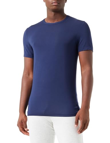 Calvin Klein Herren T-Shirt Kurzarm S/S Crew Neck Stretch, Blau (Blue Shadow), XL von Calvin Klein