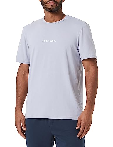 Calvin Klein Herren T-Shirt Kurzarm S/S Crew Neck Stretch, Violett (Dapple Grey), S von Calvin Klein