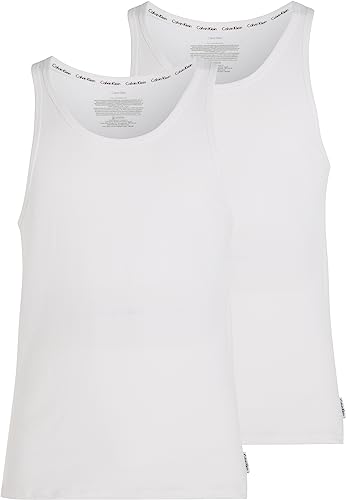 Calvin Klein Herren 2er Pack Tank Tops Slim Fit , Weiß (White), S von Calvin Klein