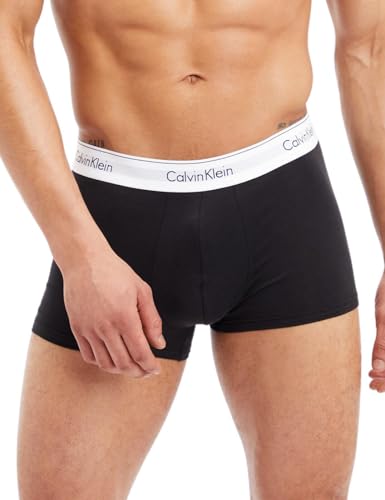 Calvin Klein Herren 3er Pack Boxershorts Trunks Baumwolle mit Stretch, Mehrfarbig (Phantom, Cinnabar, Rabbit), L von Calvin Klein