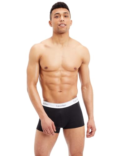 Calvin Klein Herren 3er Pack Boxershorts Trunks Baumwolle mit Stretch, Mehrfarbig (Phantom, Cinnabar, Rabbit), M von Calvin Klein