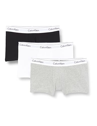 Calvin Klein Herren 3er Pack Boxershorts Trunks Baumwolle mit Stretch, Mehrfarbig (Black/White/Grey Heather), XXL von Calvin Klein