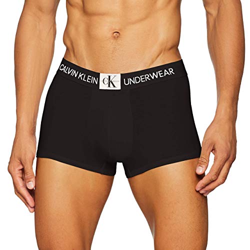 Calvin Klein Herren Trunk Boxershorts, Schwarz (Black W/White Patch 001), X-Large (Herstellergröße: XL) von Calvin Klein