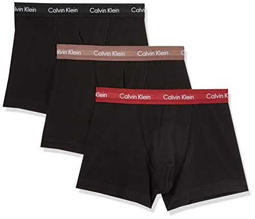 Calvin Klein Herren 3Pk 62G Trunks, B-Brght Camel/Black/RED Carpet WB, S (3er Pack) von Calvin Klein Jeans