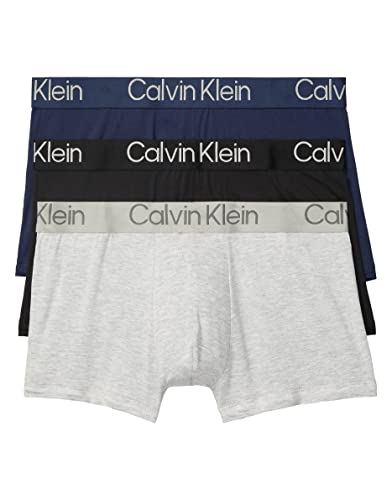 Calvin Klein Herren Ultraweiche, Moderne Modalhose Badehose, Schwarz, Blue Shadow, Grey Heather, Large (3er Pack) von Calvin Klein