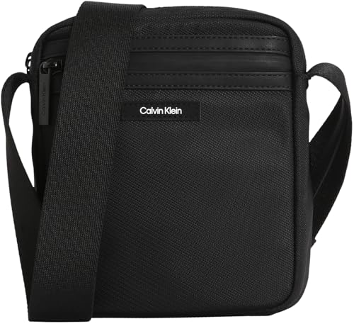 Calvin Klein Herren Umhängetasche Essential Reporter mit Reißverschluss, Schwarz (Ck Black), Einheitsgröße von Calvin Klein