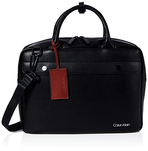 Calvin Klein Herren United Pu Laptop Bag Laptop Tasche Schwarz (Blackwhite Black) von Calvin Klein