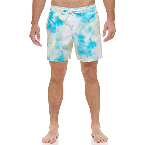 Calvin Klein Herren Uv Protected Wash Print Swim Trunk Badehose, Atlantis Aquarell, XXL von Calvin Klein