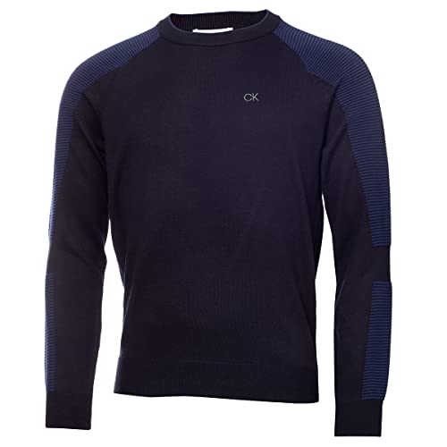 Calvin Klein Herren Veleto Crew Hals Docht -Golfpullover - Marine - M von Calvin Klein